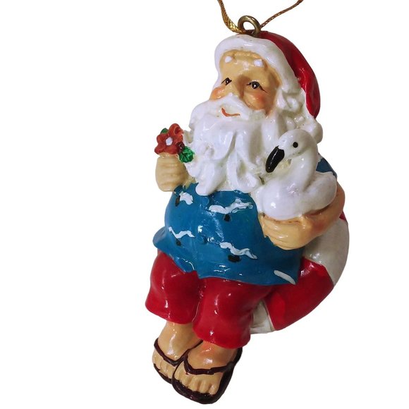 Bundle Lot of 6 Santa Claus Christmas Ornaments Beach Surfer Sandcastle Chill - Picture 4 of 11